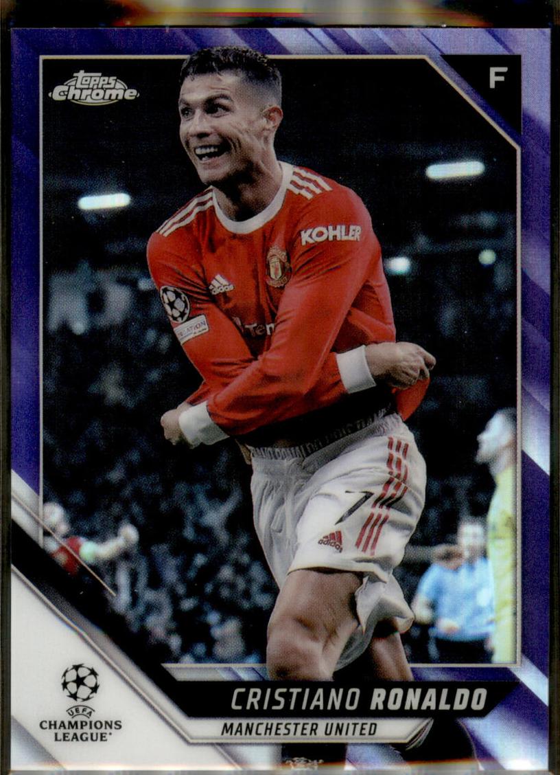 2021 Topps Chrome UEFA Champions League Cristiano Ronaldo [Purple] #10 card
