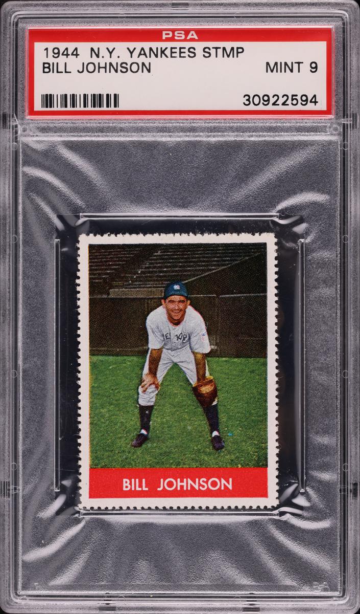 1944 N.Y. Yankees Stamps Baseball Bill Johnson #NNO PSA 9