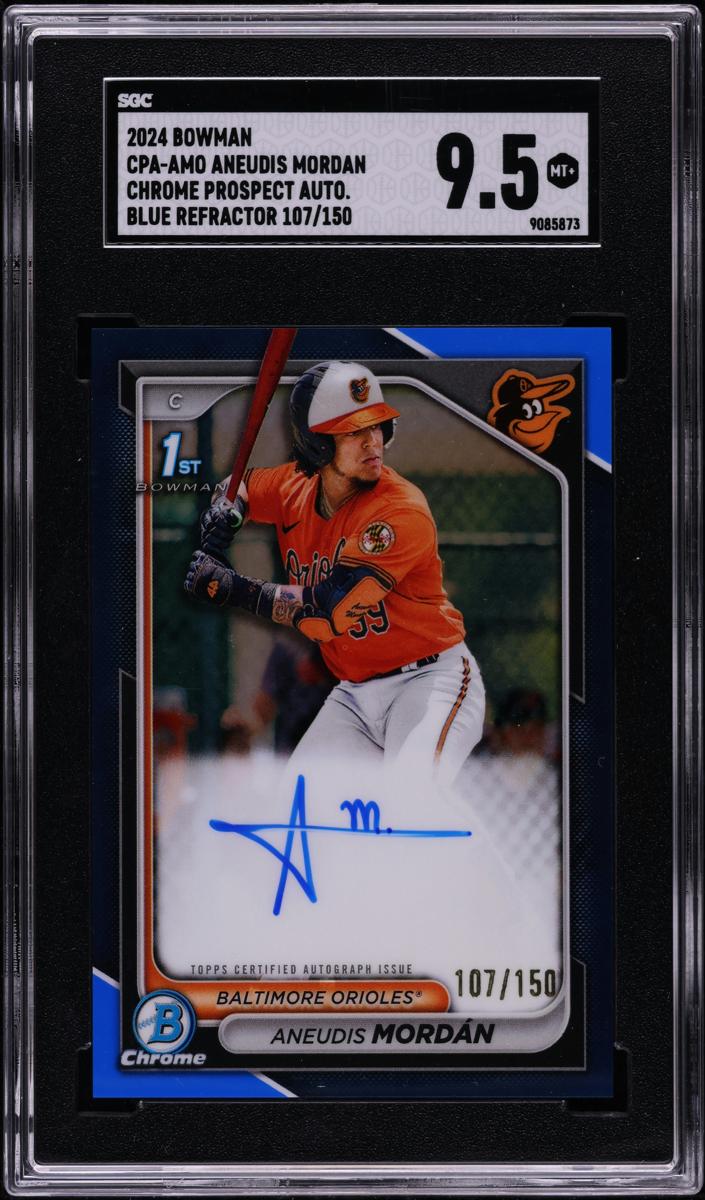 2024 Bowman Chrome Prospects Baseball Blue Aneudis Mordan #CPA-AMO SGC 9