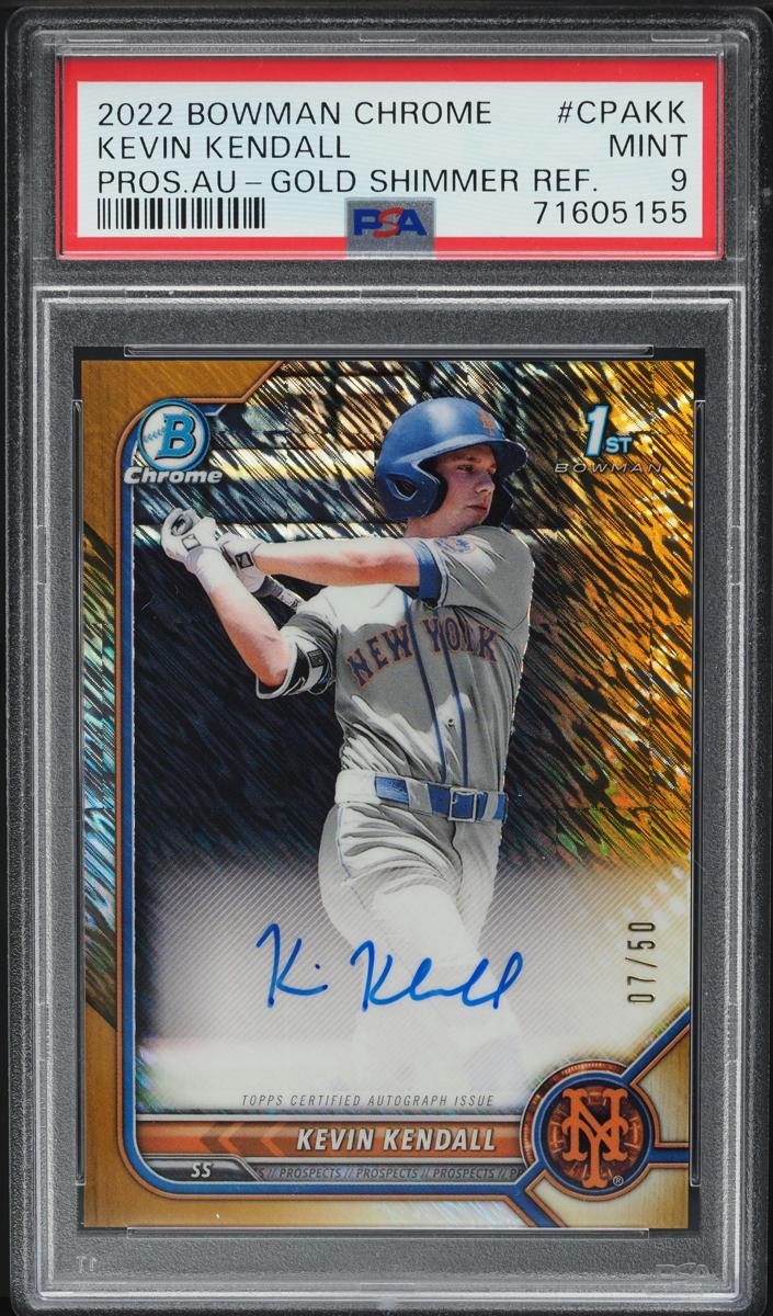 2022 Bowman Chrome Prospects Baseball Gold Shimmer Kevin Kendall #CPA-KK PSA 9