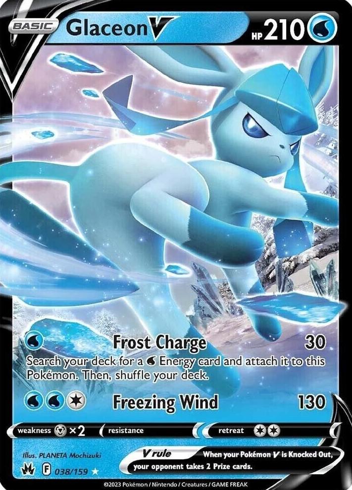 Glaceon V Holo 2023 Pokemon Crown Zenith