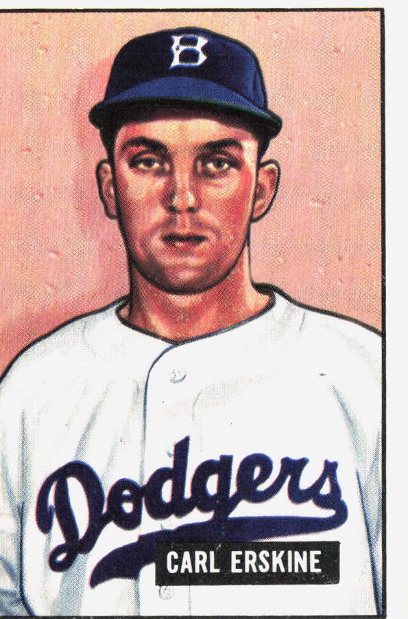 1951 Bowman Carl Erskine #260 card