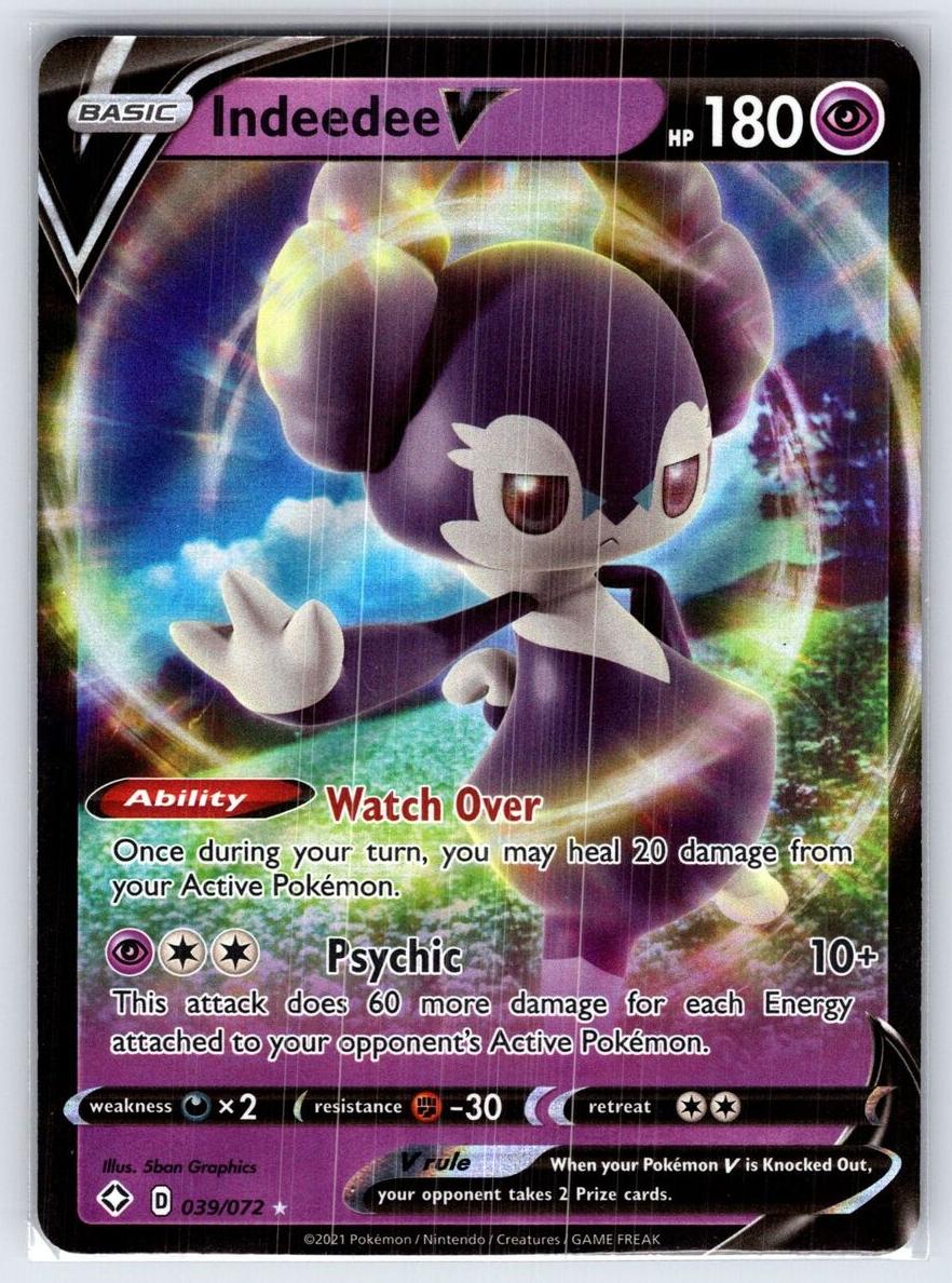 Indeedee V Holo 2021 Pokemon Shining Fates