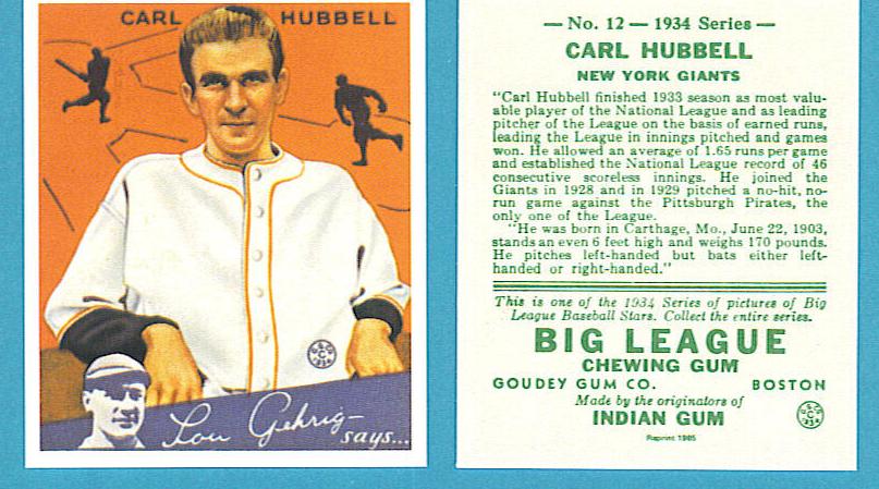 1934 Carl Hubbell #12