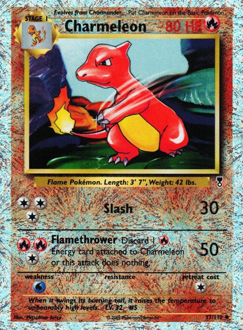 2002 Pokemon Legendary Collection Reverse Holo #37 Charmeleon front