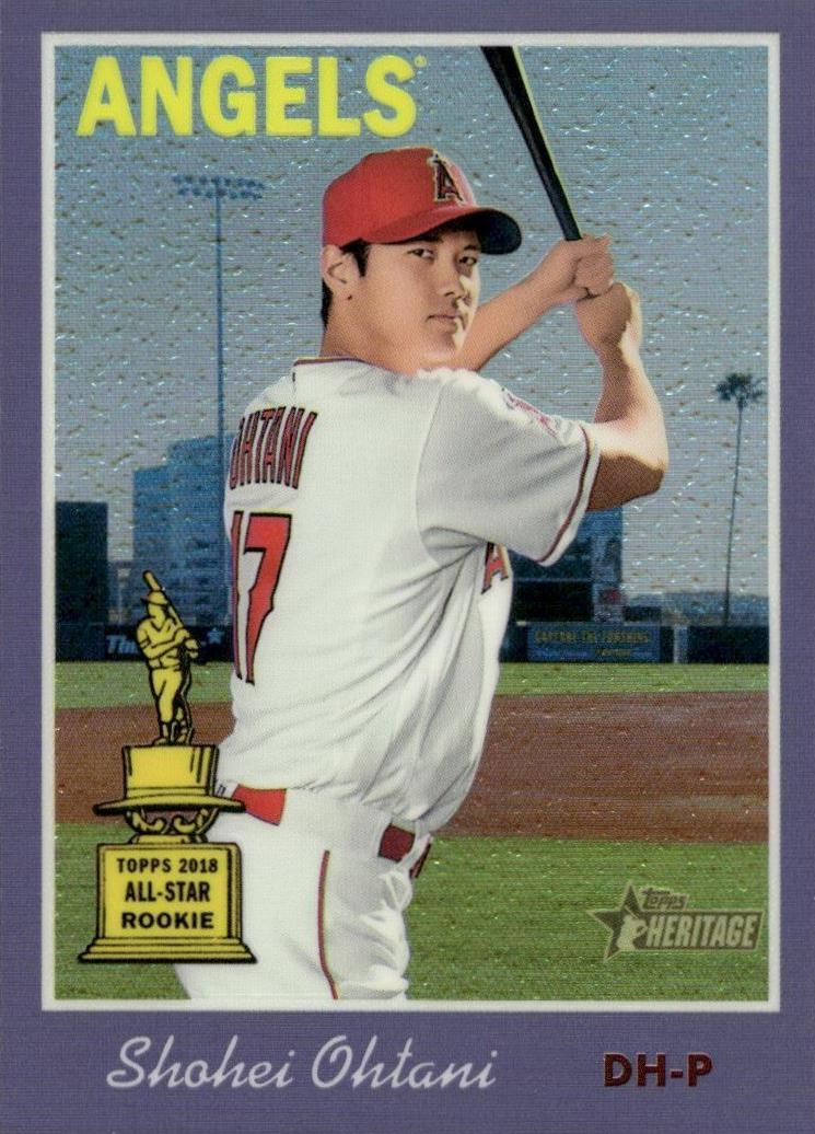 2019 Topps Topps Heritage Purple Refractor #430 Shohei Ohtani front