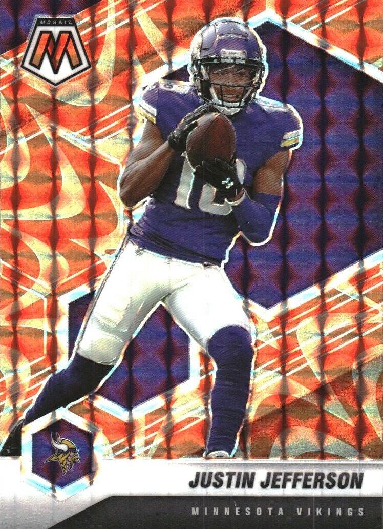 2021 Panini Mosaic Justin Jefferson [Reactive Orange] #132 card