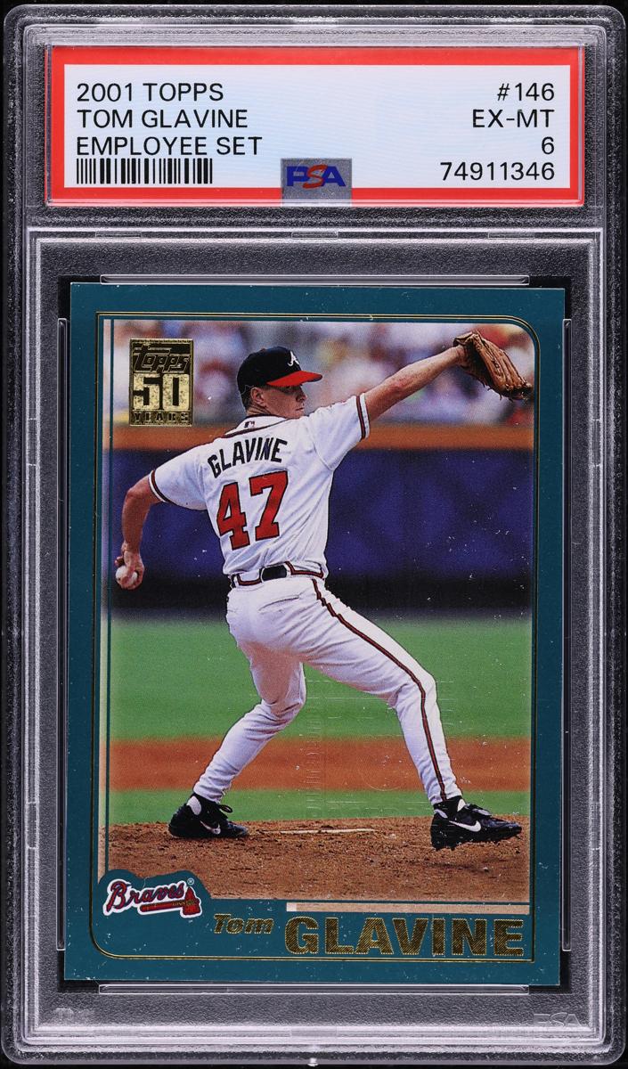2001 Topps Baseball Tom Glavine #146 PSA 9
