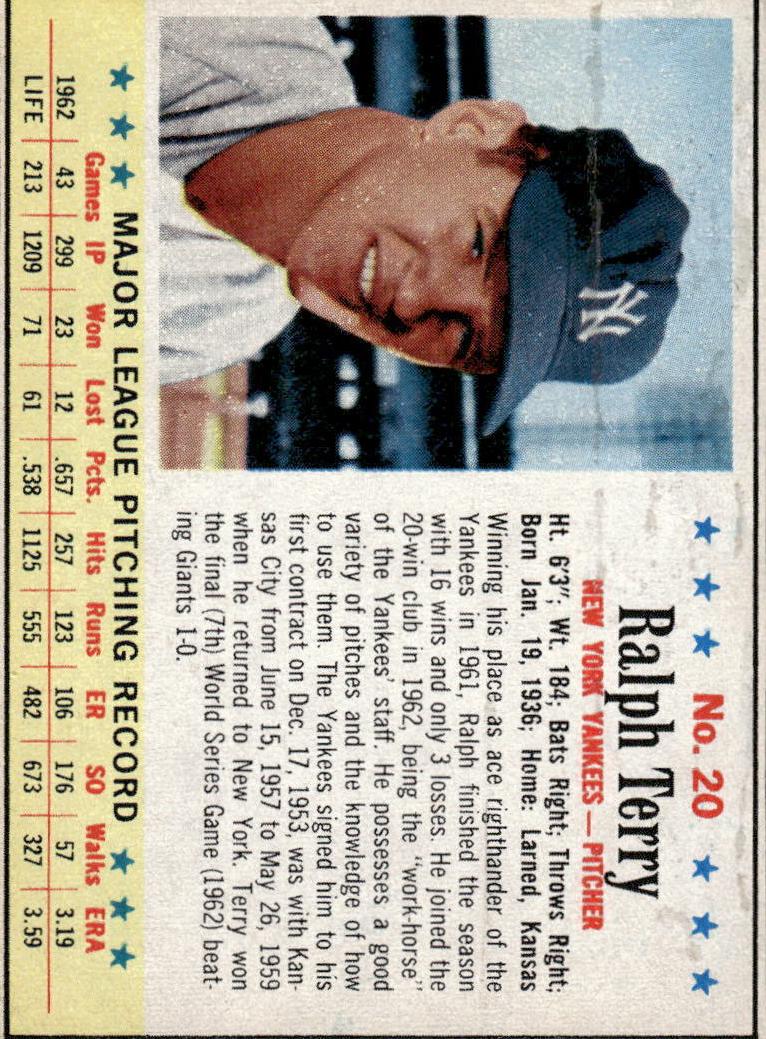 1963 Ralph Terry #20