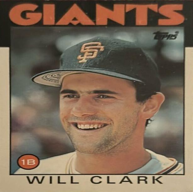 1986 Topps TIFFANYCertificationPrimary Signer (1 Signer)WILL CLARK #24T Tiffany Will Clark front