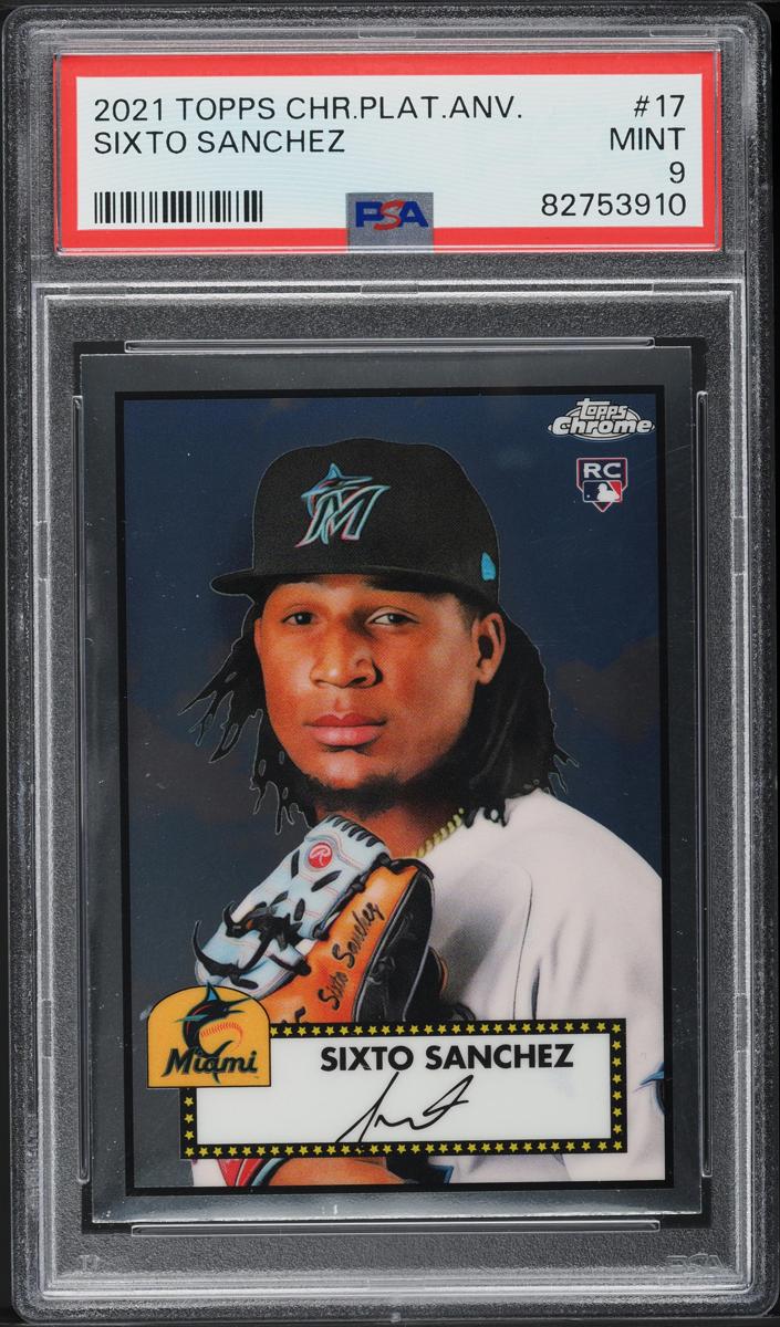 2021 Topps Chrome Platinum Anniversary Baseball Sixto Sanchez #17 PSA 8.5