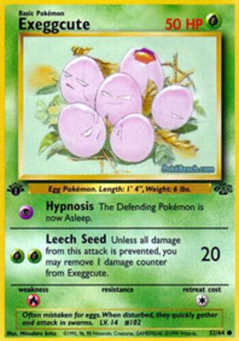1999 Pokemon Jungle 1st Edition #52 Exeggcute front