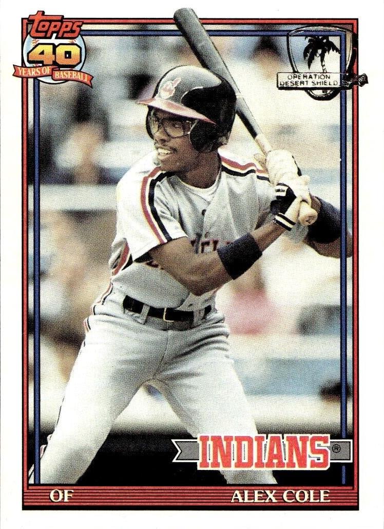1991 Topps Alex Cole #421 card