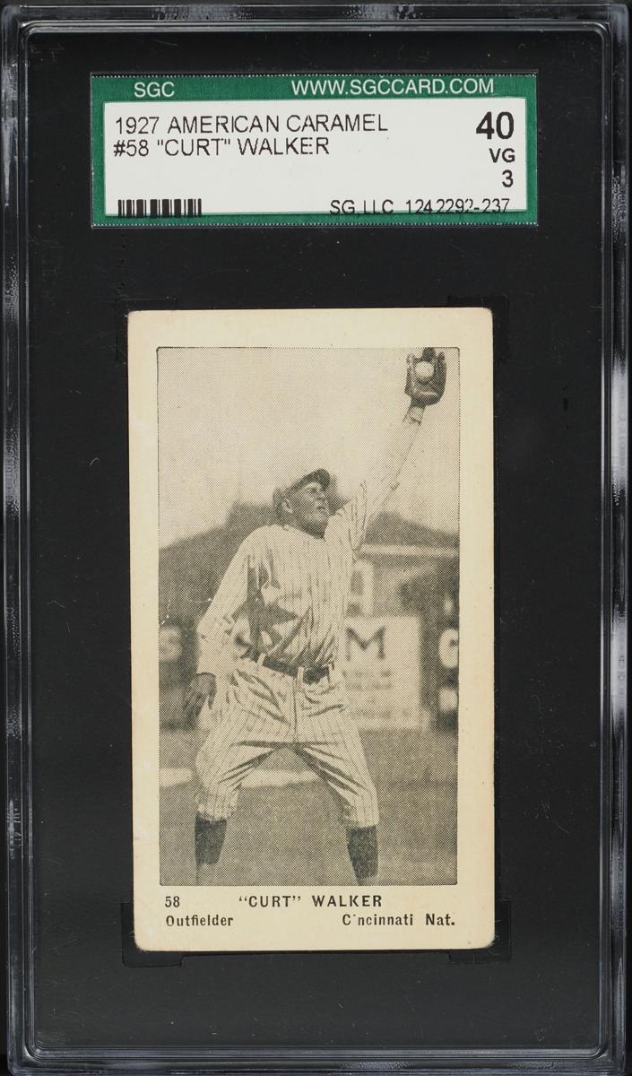 1927 E126 American Caramel Baseball "Curt" Walker #58 SGC 3