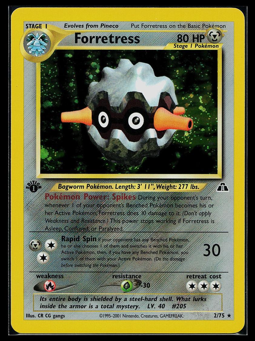 2001 Pokemon Neo Discovery 1ST EDITION #2 Forretress-Holo front