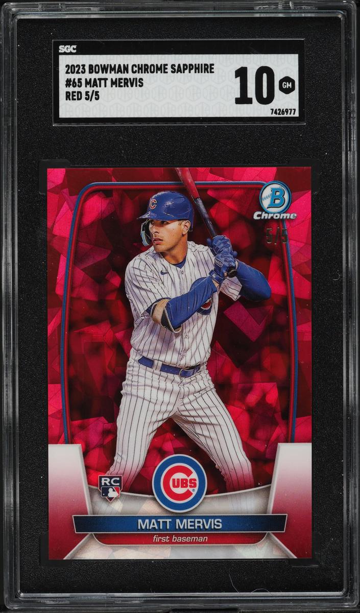 2023 Bowman Chrome Sapphire Baseball Red Matt Mervis #65 SGC 10