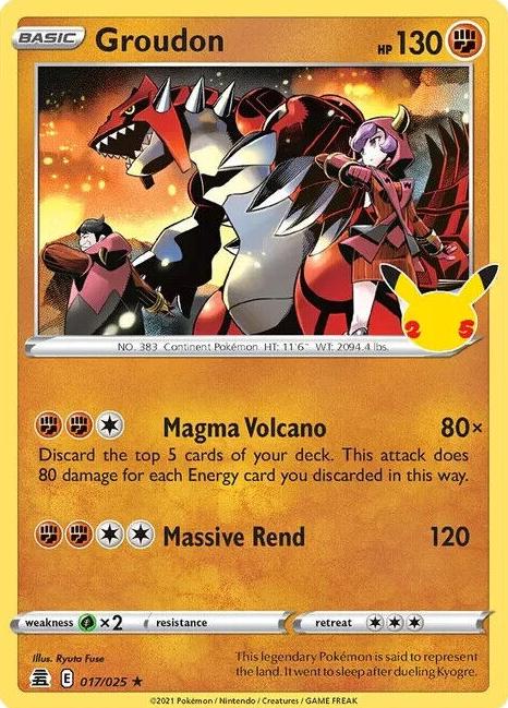 2021 Pokemon Celebrations #17 Groudon front