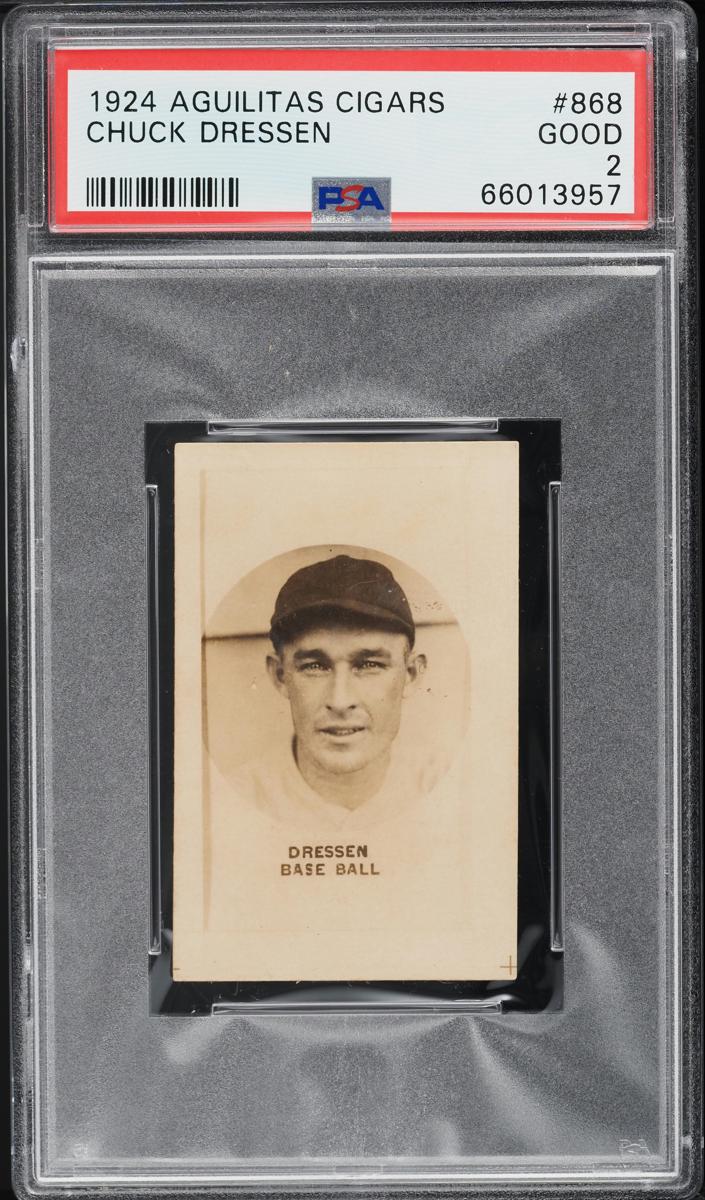 1924 Aguilitas Cigars Second Series Baseball Chuck Dressen #868 PSA 1.5