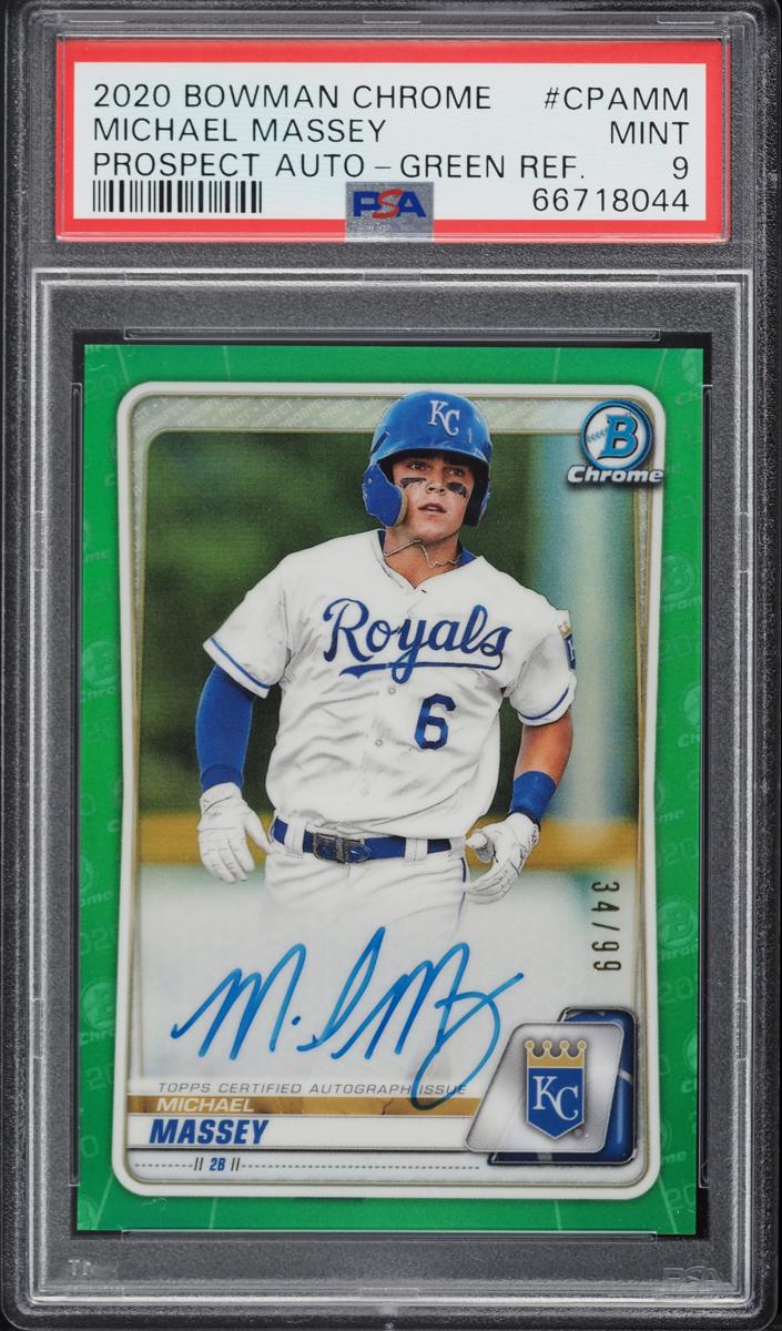 2020 Bowman Chrome Prospects Baseball Green Michael Massey #CPA-MM SGC 9.5