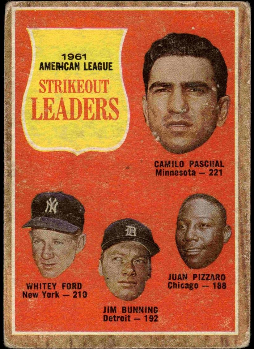 1962 AL Strikeout Leaders with Whitey Ford and Jim Bunning #59