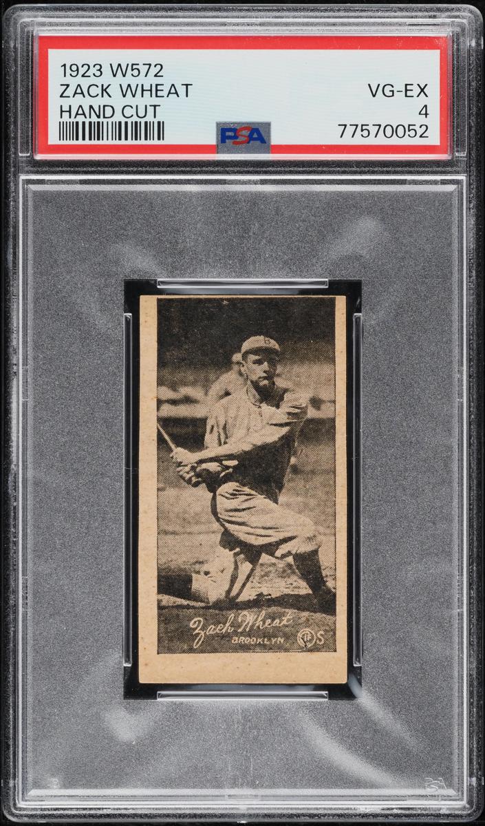 1923 W572 Baseball Hand Cut Zack Wheat #NNO PSA 4