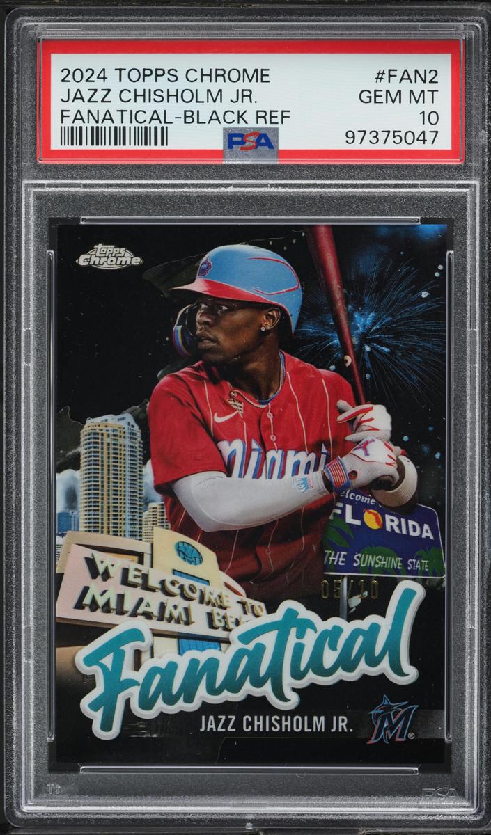 2024 Topps Chrome Baseball Black Jazz Chisholm Jr. #FAN-2 PSA 9