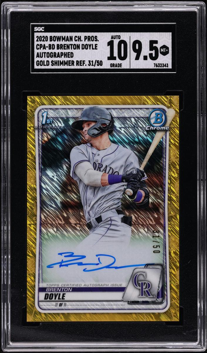 2020 Bowman Chrome Prospects Baseball Gold Shimmer Brenton Doyle #CPA-BD PSA 10