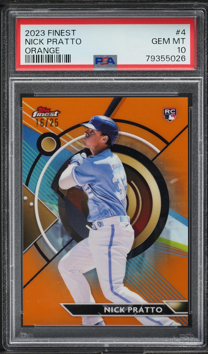 2023 Topps Finest Baseball Orange Nick Pratto #4 PSA 9