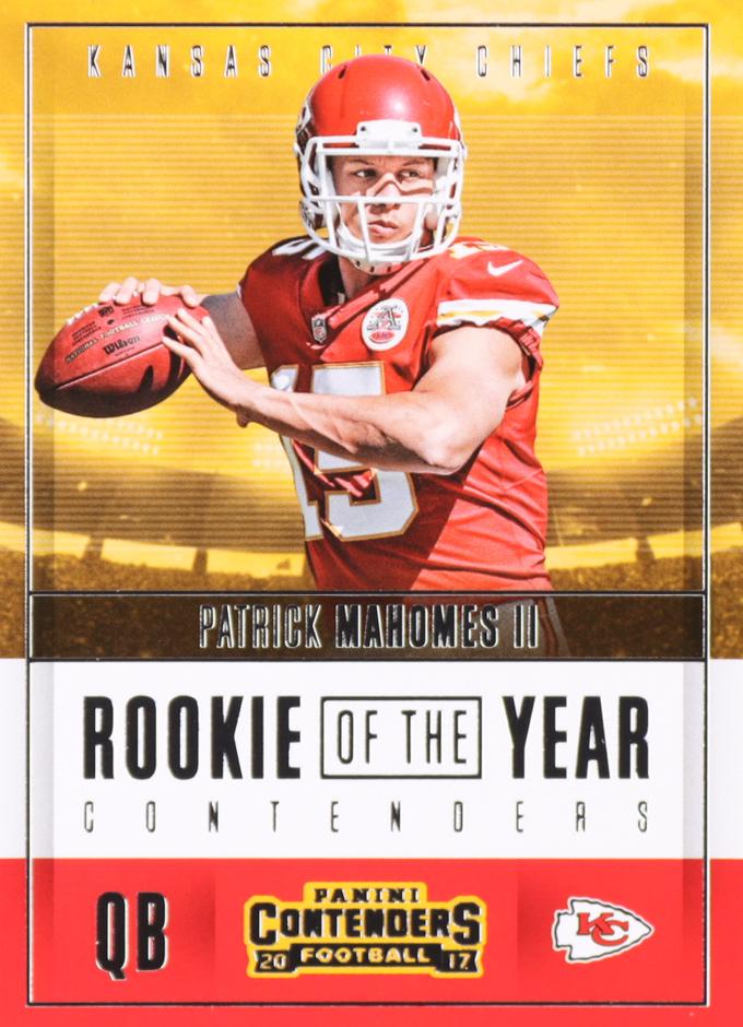 2017 Panini Contenders Rookie of the Year Patrick Mahomes II #RY-3 card