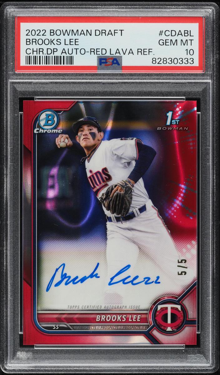 2022 Bowman Draft Baseball Red Lava Brooks Lee #CDA-BL PSA 8.5