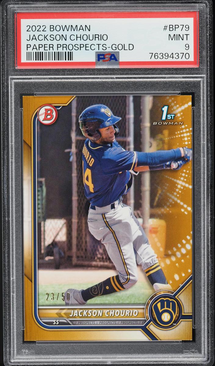 2022 Bowman Prospects Baseball Gold Jackson Chourio #BP-79 SGC 9