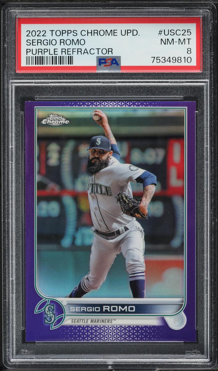 2022 Topps Chrome Update Baseball Purple Sergio Romo #USC25 PSA 7.5