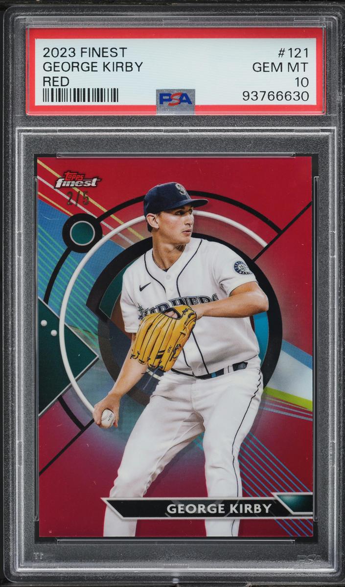 2023 Topps Finest Baseball Red George Kirby #121 PSA 9