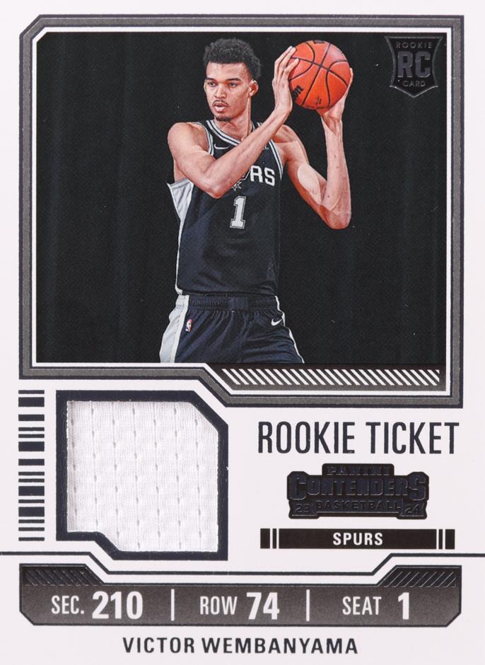 2023 Panini Contenders Rookie Ticket Swatch Victor Wembanyama #RTS-WEM card