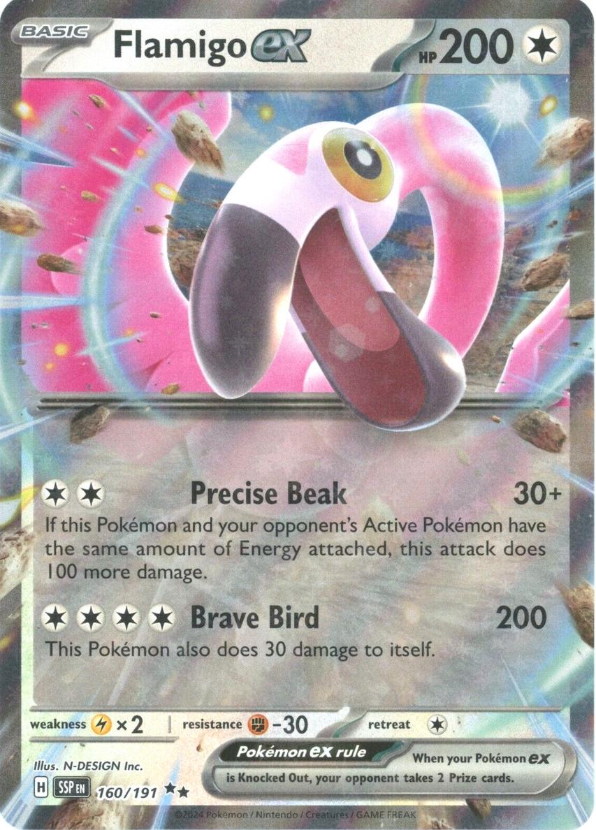 Flamigo EX 2024 Pokemon Scarlet & Violet Surging Sparks
