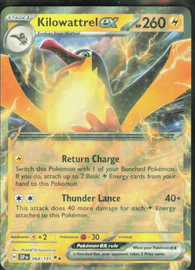 Kilowattrel EX 2024 Pokemon Scarlet & Violet Surging Sparks