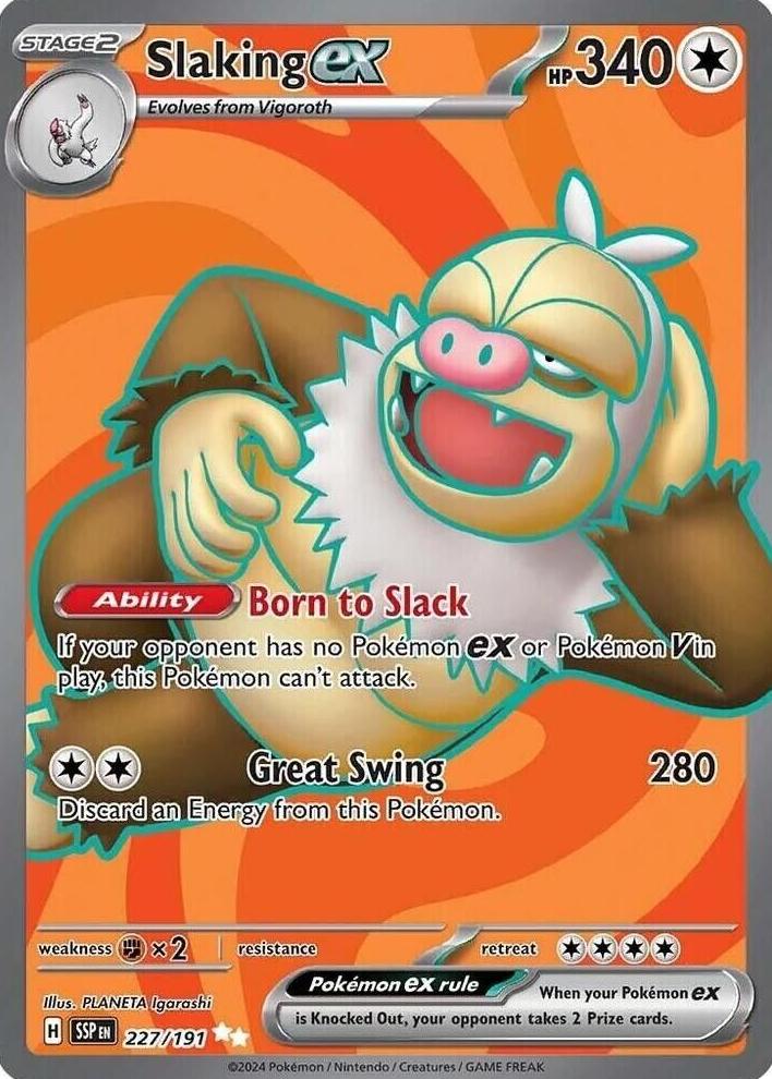 Slaking EX 2024 Pokemon Scarlet & Violet Surging Sparks