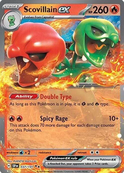 Scovillain EX 2024 Pokemon Scarlet & Violet Surging Sparks