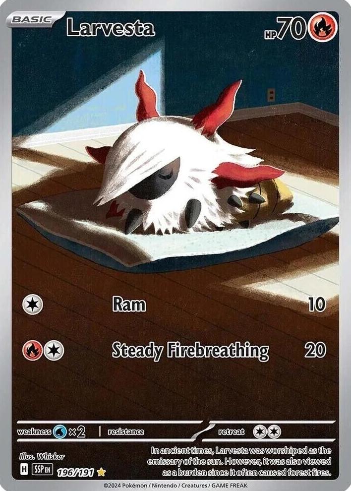 Larvesta 2024 Pokemon Scarlet & Violet Surging Sparks