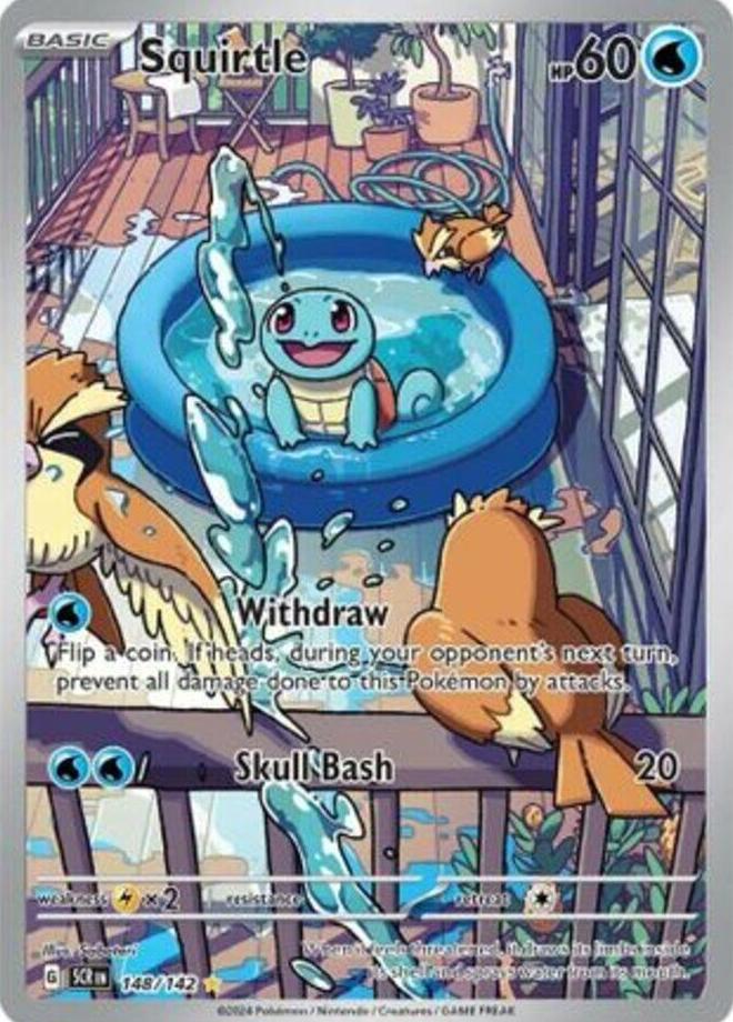 2024 Pokemon Stellar Crown Illustration Rare #148 Squirtle front