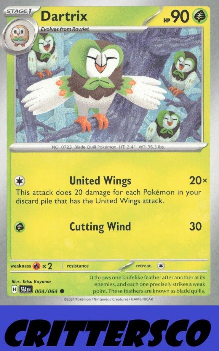 Dartrix 2024 Pokemon Scarlet & Violet Shrouded Fable