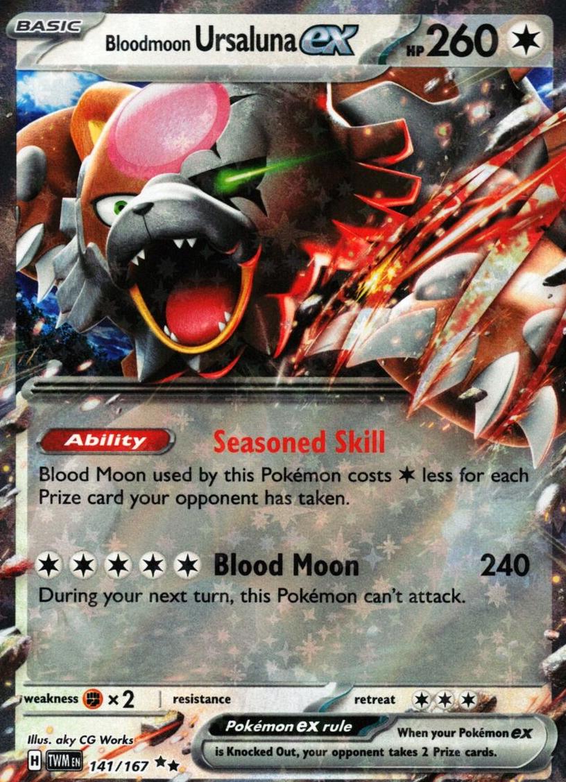 Bloodmoon Ursaluna EX 2024 Pokemon Scarlet & Violet Twilight Masquerade