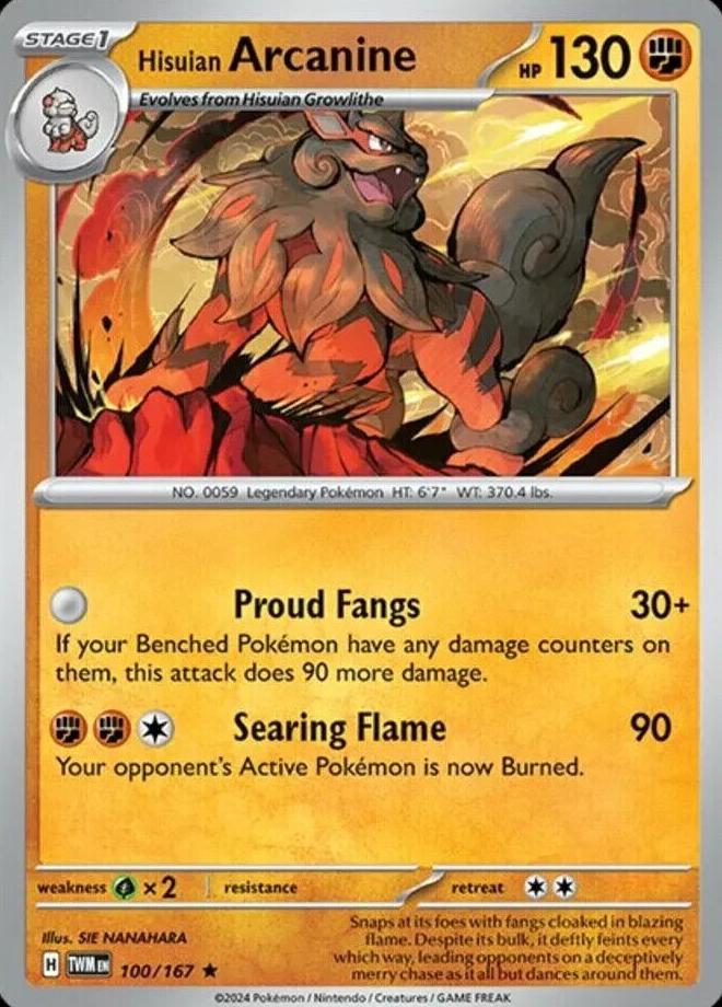 Hisuian Arcanine 2024 Pokemon Scarlet & Violet Twilight Masquerade