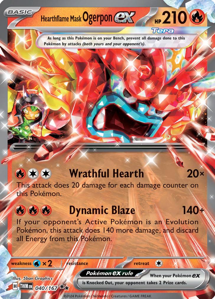 Hearthflame Mask Ogerpon EX 2024 Pokemon Scarlet & Violet Twilight Masquerade