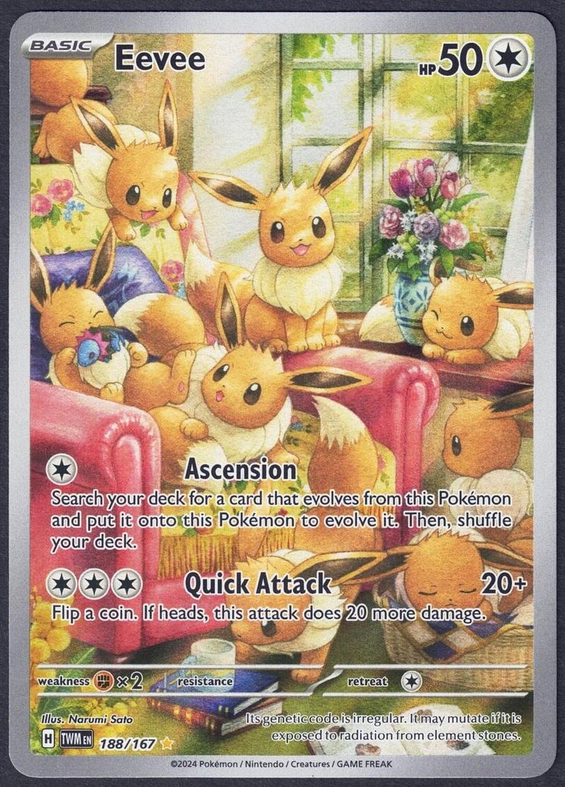 2024 Pokemon Twilight Masquerade Illustration Rare #188 Eevee front
