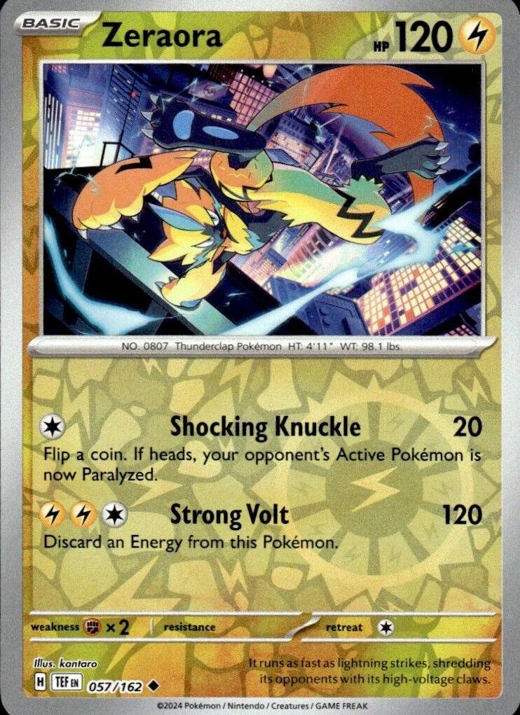 Zeraora 2024 Pokemon Scarlet & Violet Temporal Forces Reverse Holo