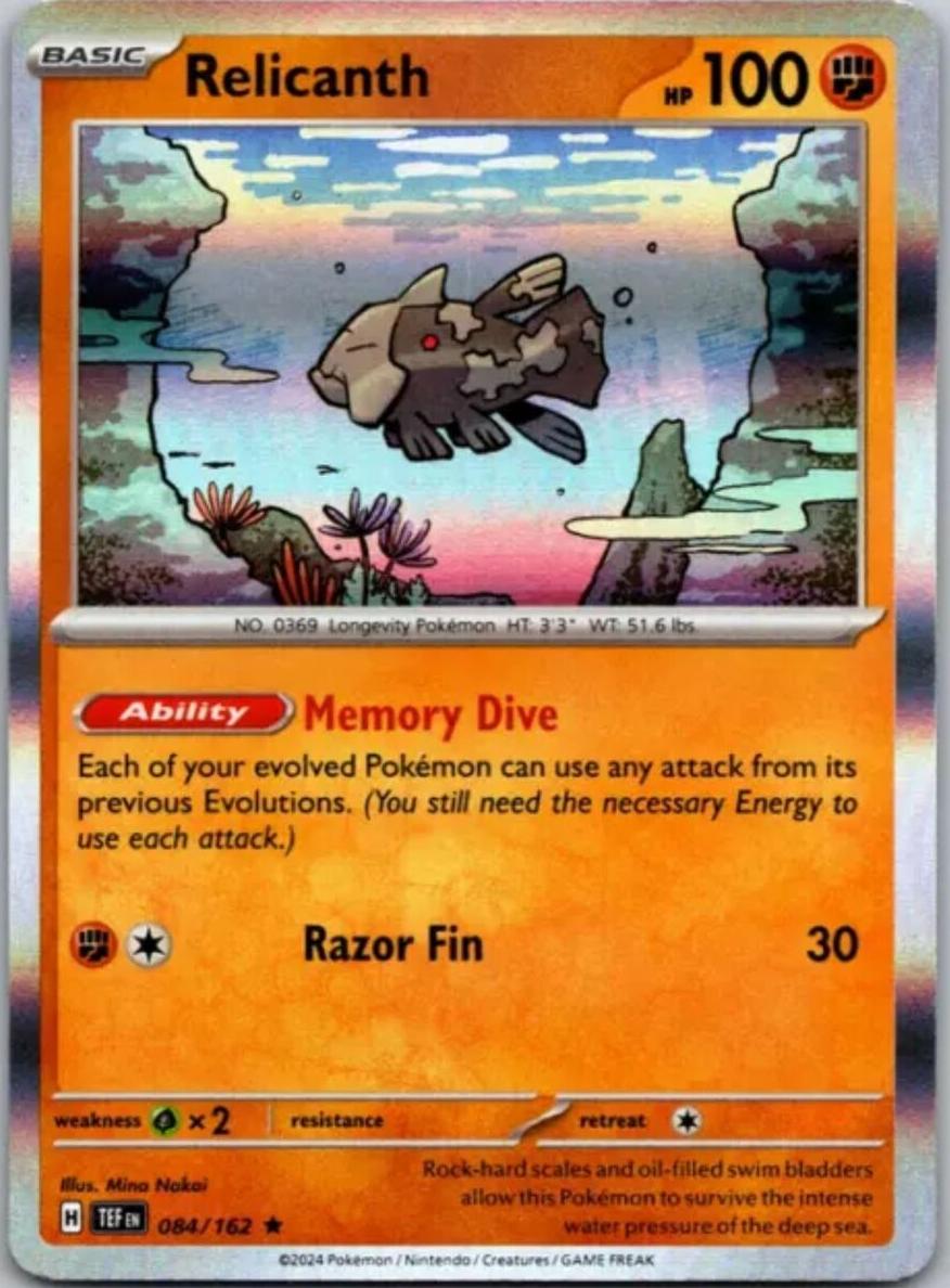 Relicanth Holo 2024 Pokemon Scarlet & Violet Temporal Forces