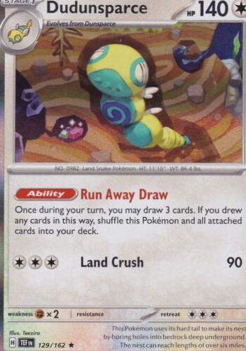Dudunsparce 2024 Pokemon Scarlet & Violet Temporal Forces