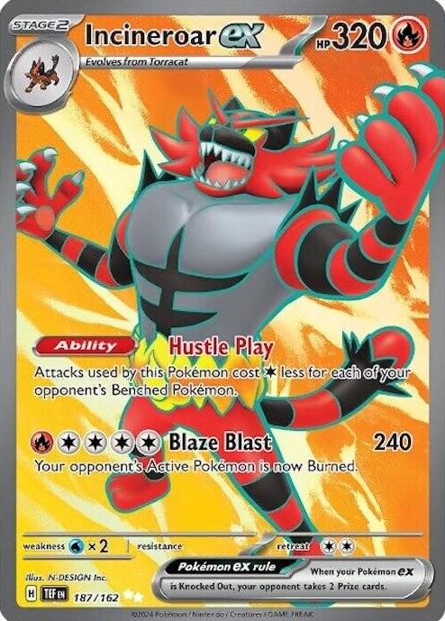 Incineroar EX 2024 Pokemon Scarlet & Violet Temporal Forces