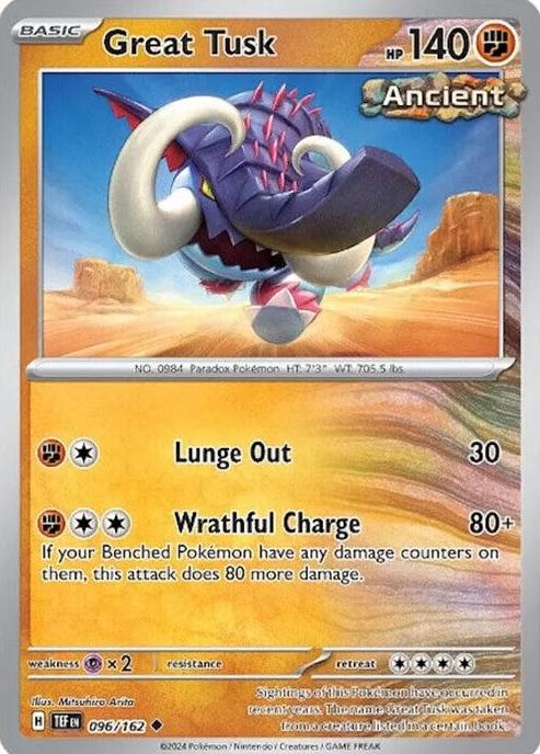 Great Tusk 2024 Pokemon Scarlet & Violet Temporal Forces